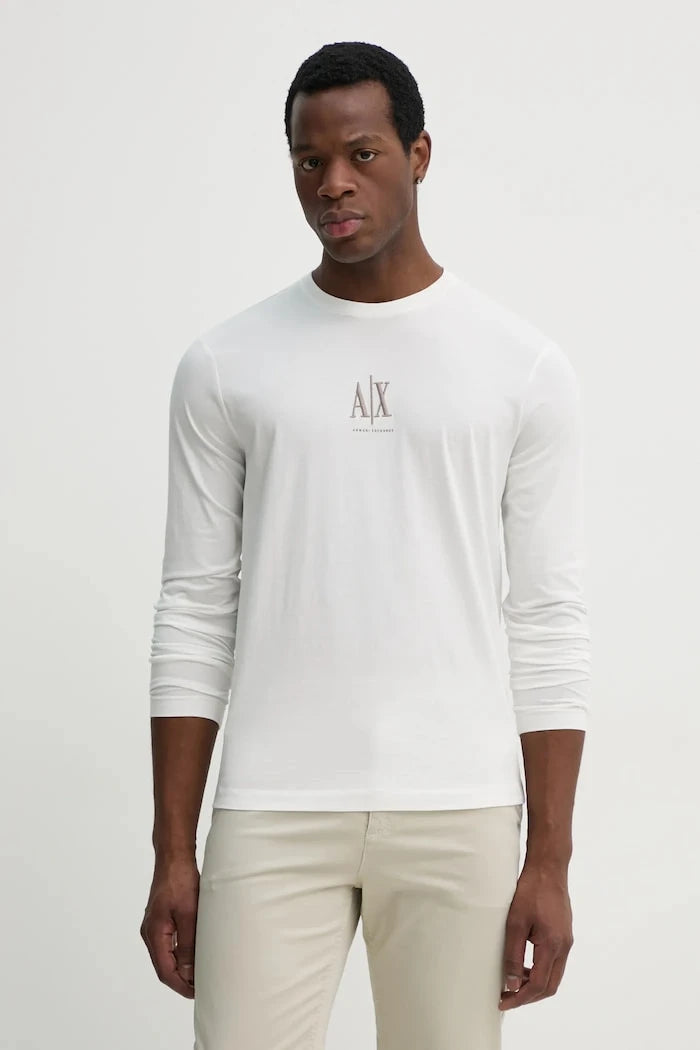 Armani Exchange erkek pamuklu uzun kollu bluz