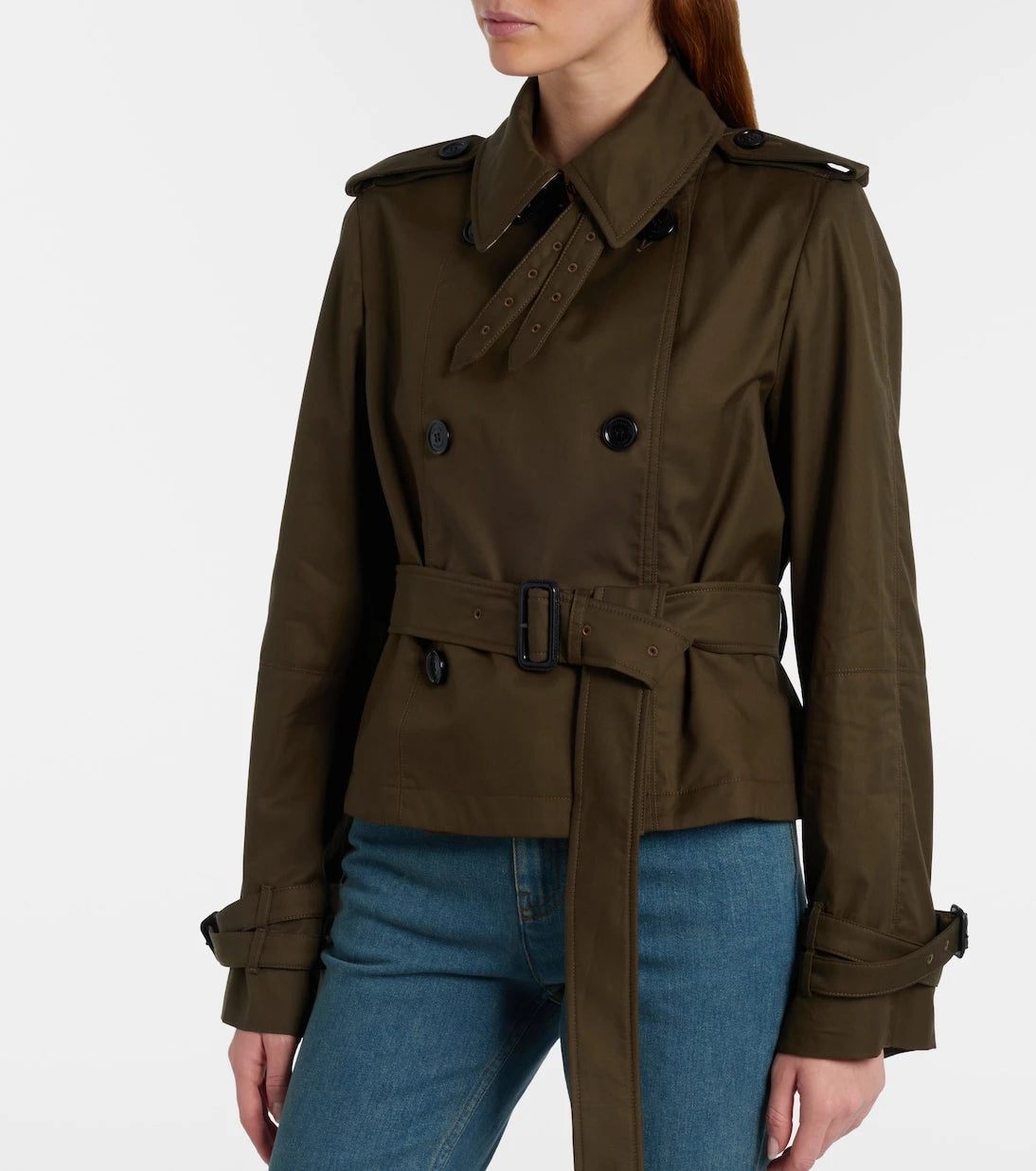 Burberry - Cropped cotton gabardine trench jacket