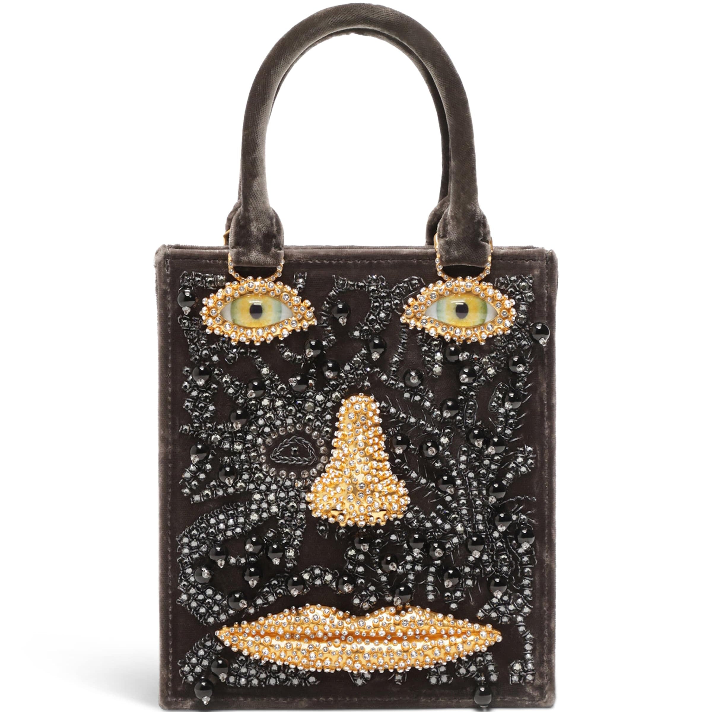 Mini Velvet Face Top-Handle Bag