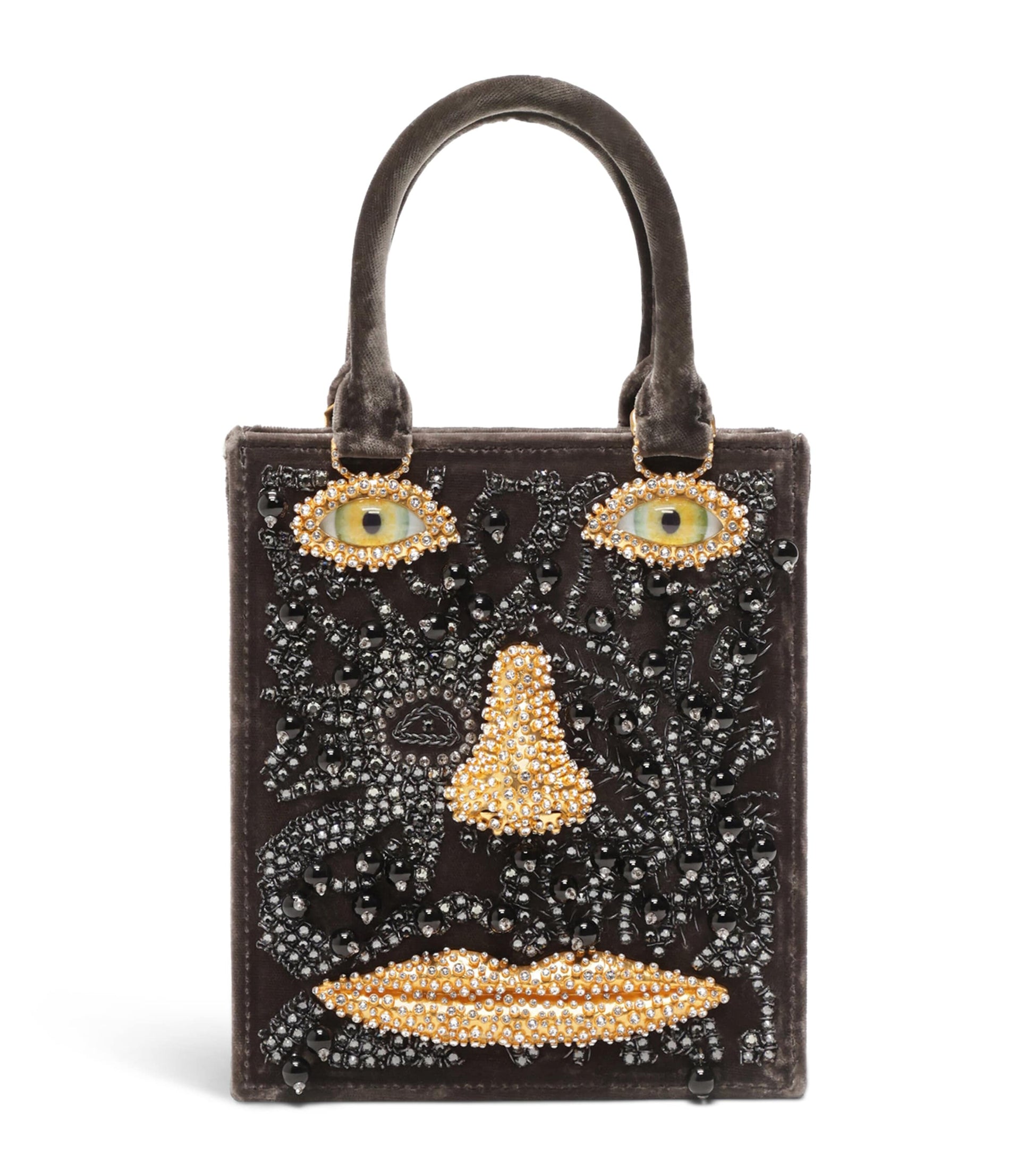 Mini Velvet Face Top-Handle Bag