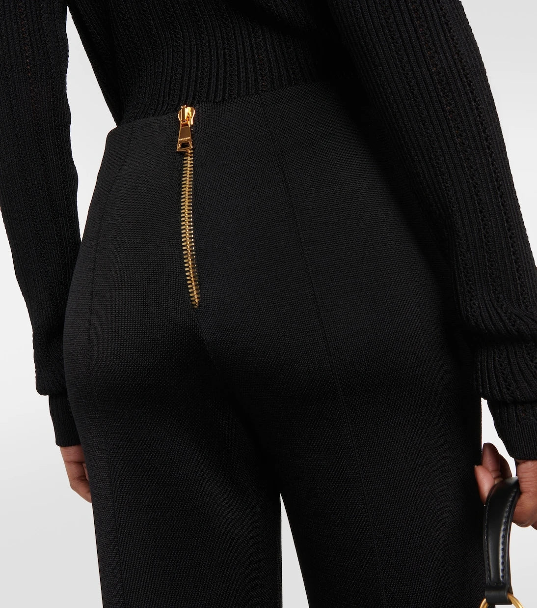Balmain - High-rise flared knit pants