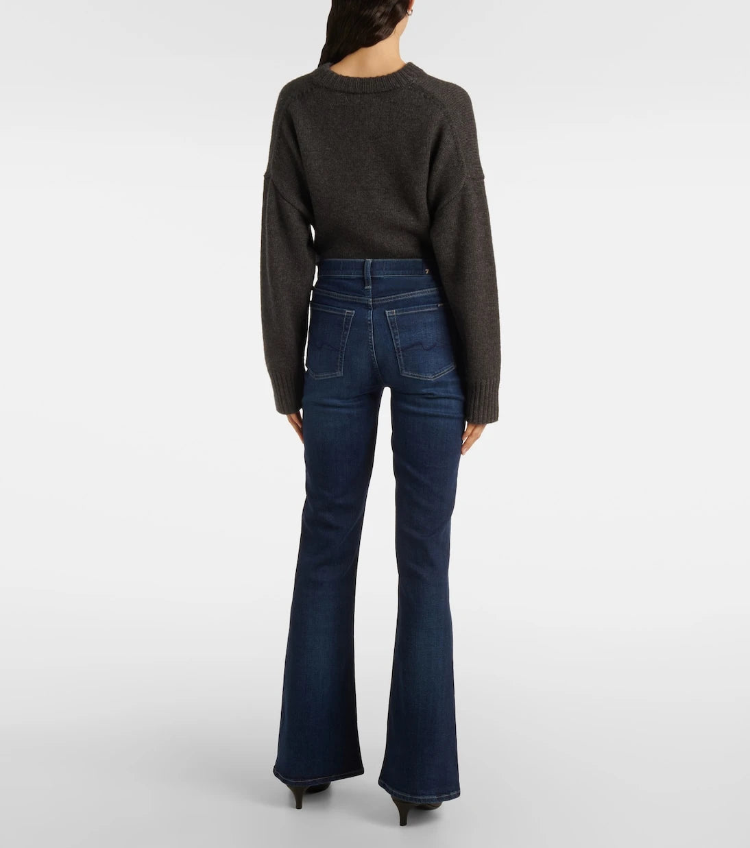 7 For All Mankind - بنطال جينز Ali بقصة flare وخصر مرتفع