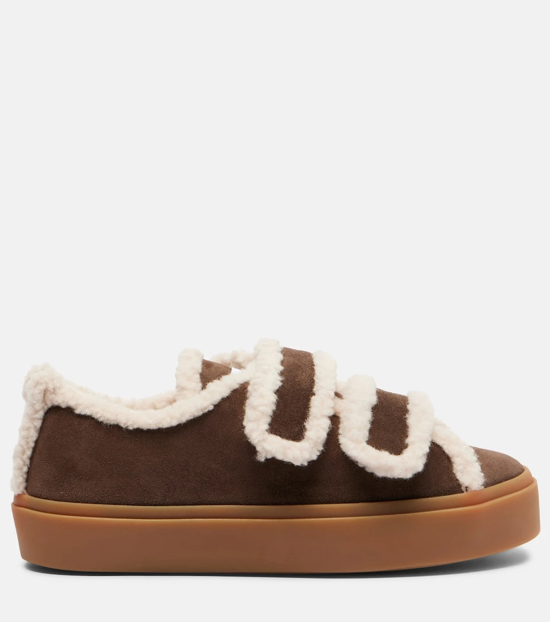 Inuikii - Shearling-trimmed suede low-top sneakers