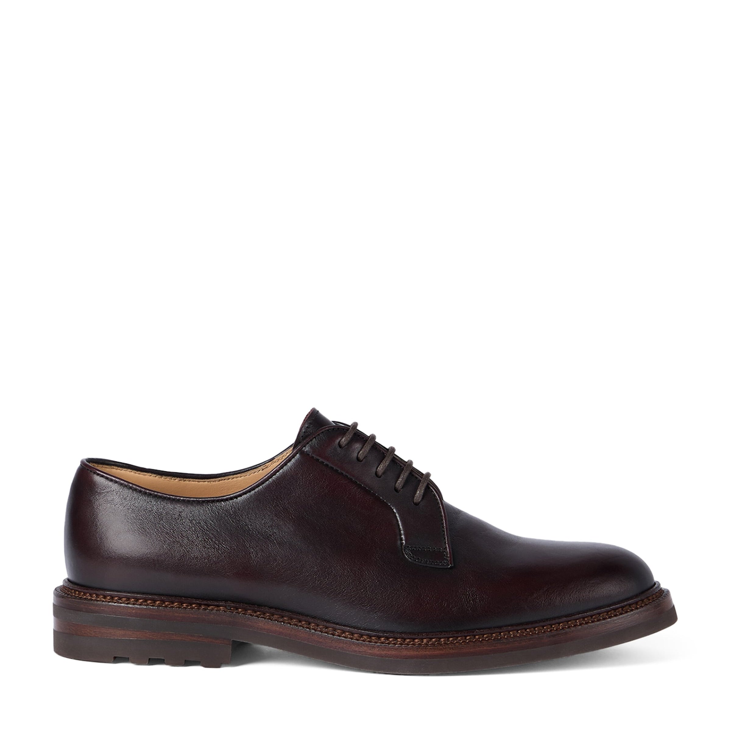 Brunello Cucinelli Burnished Calfskin Derby Shoes