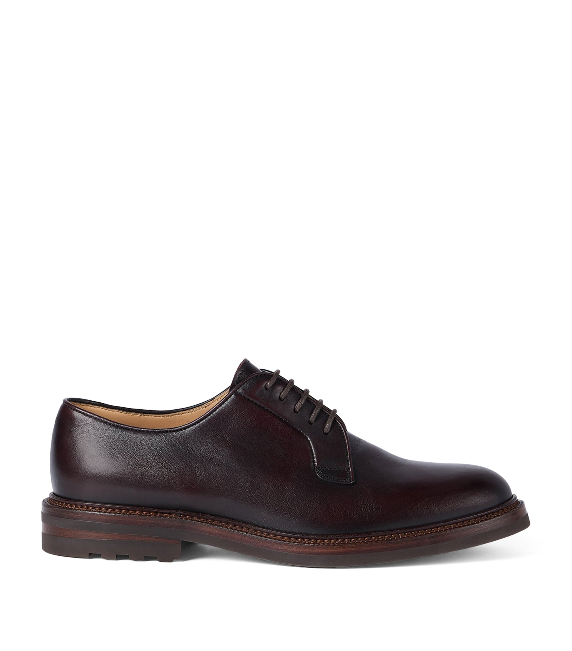 Brunello Cucinelli Burnished Calfskin Derby Shoes