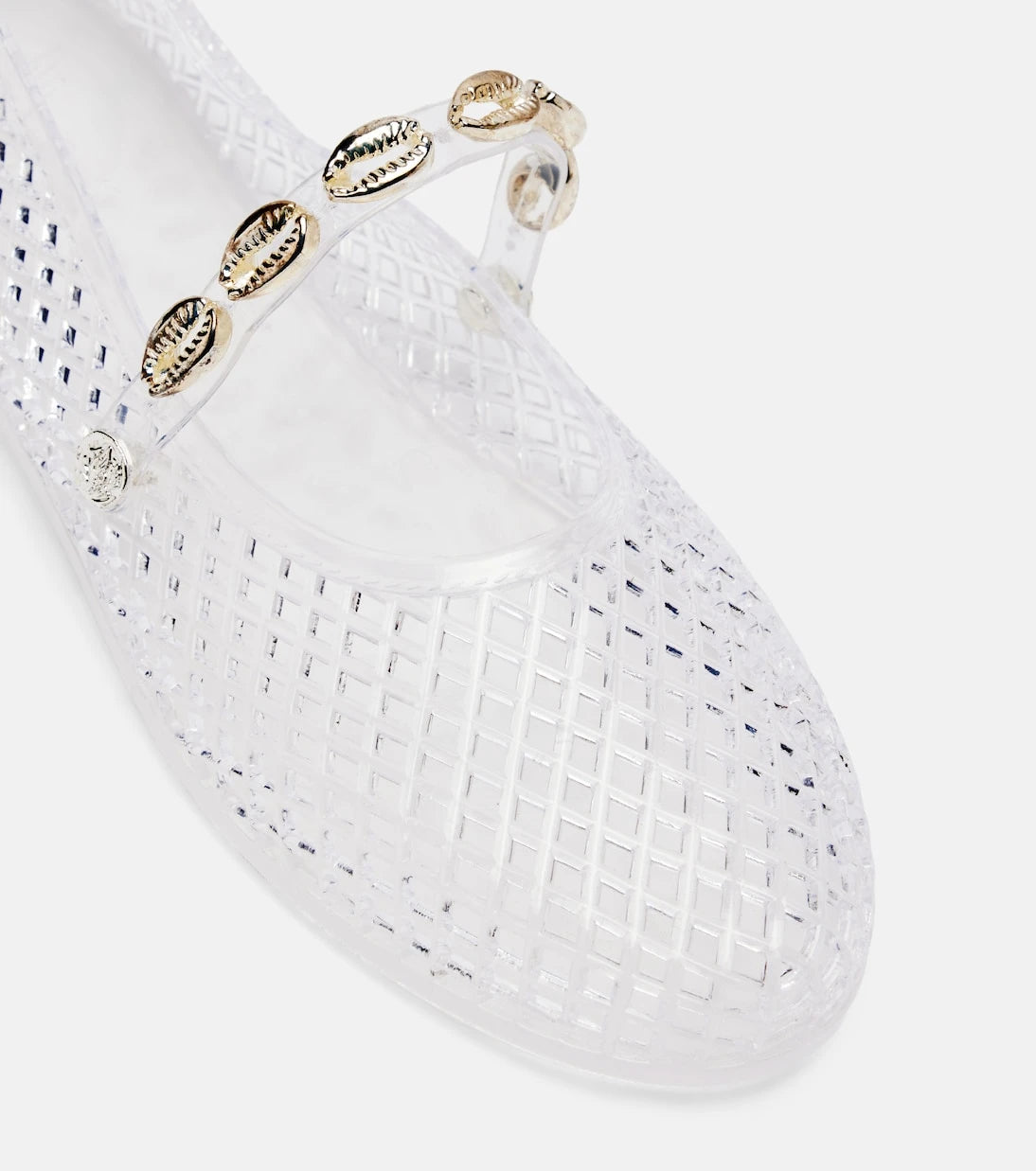 Ancient Greek Sandals - Iro embellished fishnet ballet flats