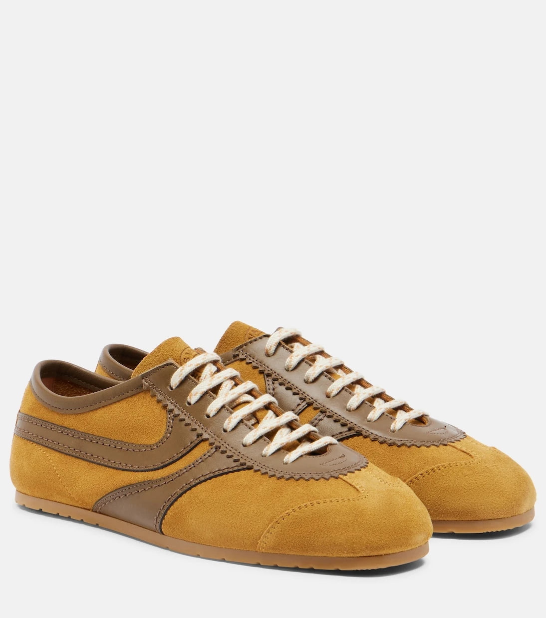 Dries Van Noten - Leather-trimmed suede sneakers