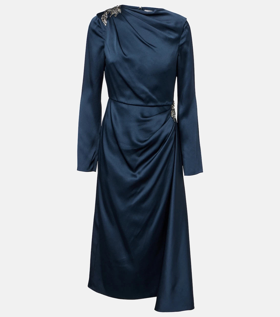 Erdem - Crystal-embellished satin cady cocktail dress