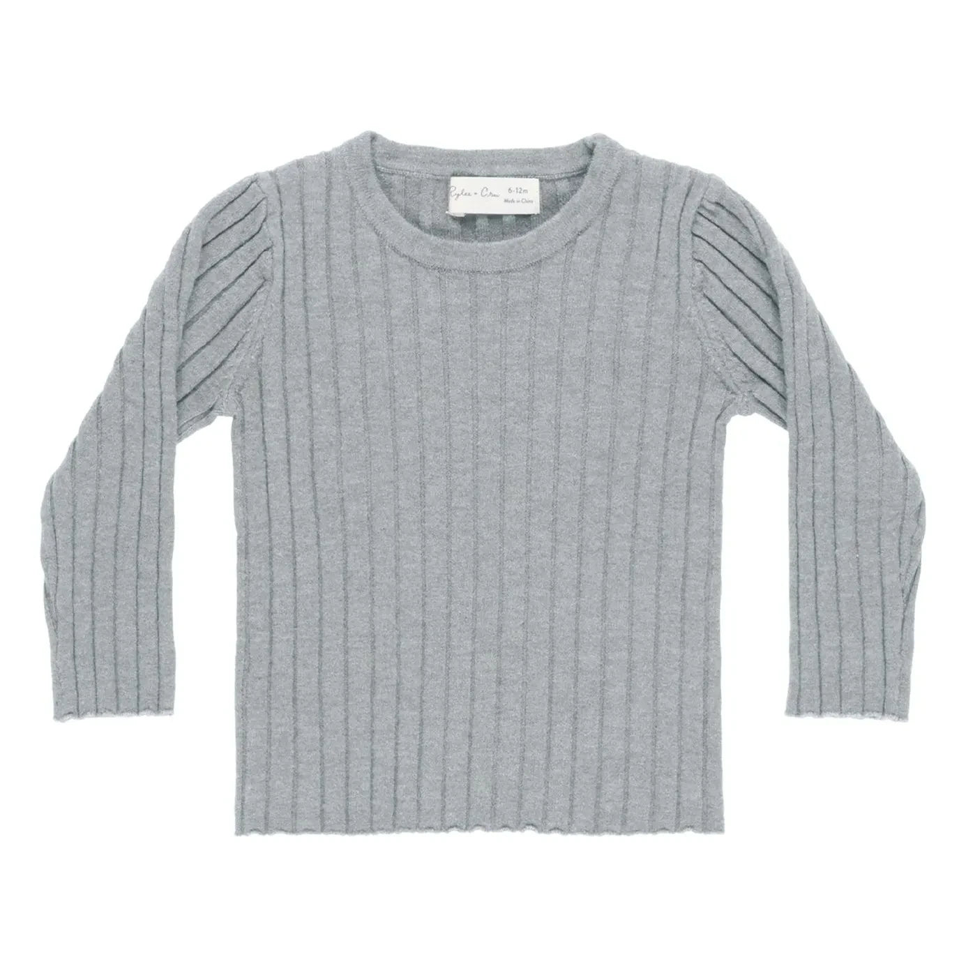 Rylee + Cru - Ribbed Mesh T-shirt | Grey blue