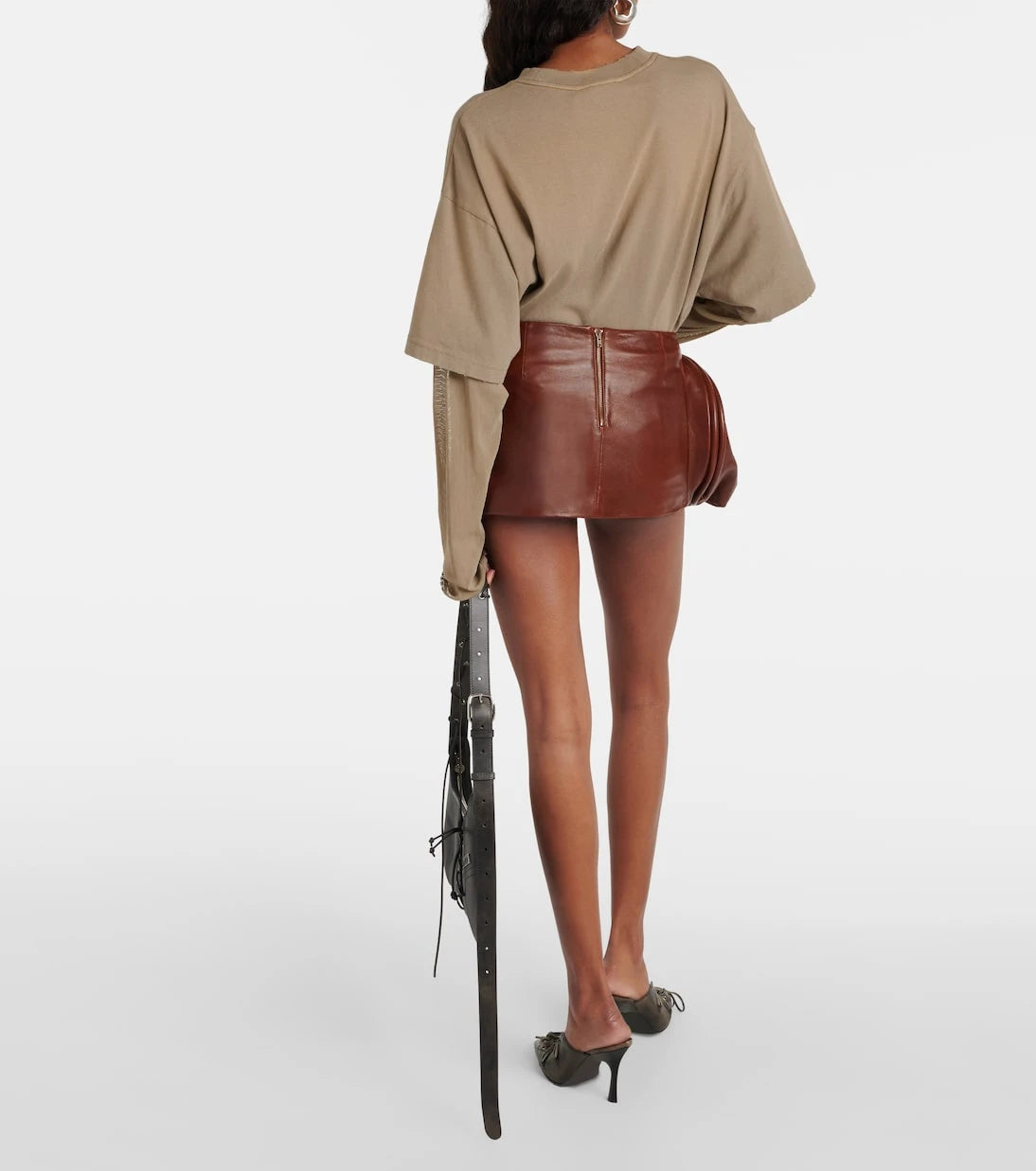 Acne Studios - Low-rise leather miniskirt