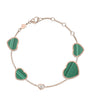 Rose Gold, Diamond and Malachite Happy Hearts Bracelet