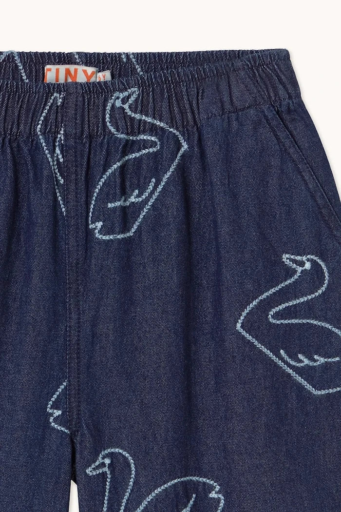 Детски дънки Tinycottons BIG SWANS DENIM PANT