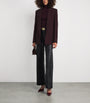 Victoria Beckham Burgundy Twill Peak-Lapel Blazer