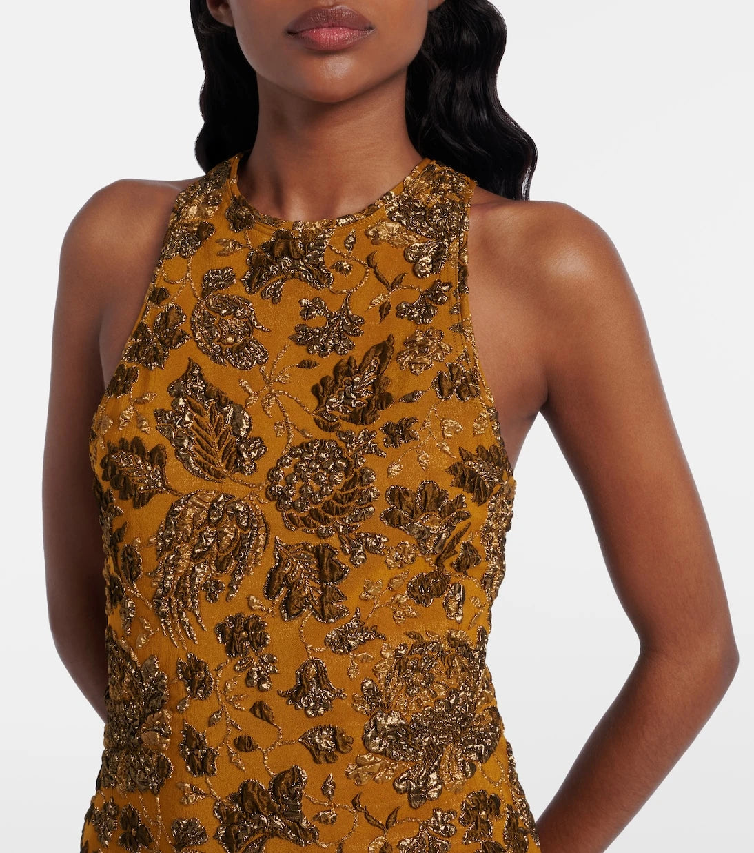 Saint Laurent - Floral brocade minidress