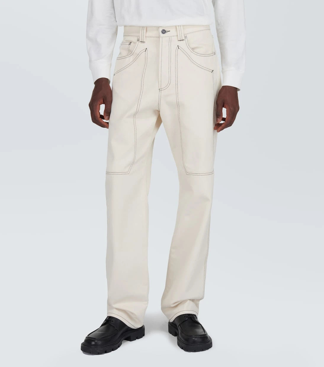 Winnie New York - Paneled straight cotton pants