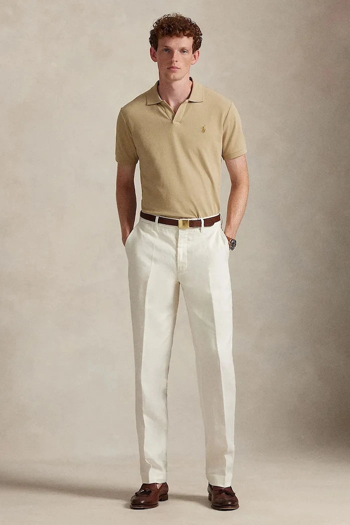 Памучна тениска с яка Polo Ralph Lauren