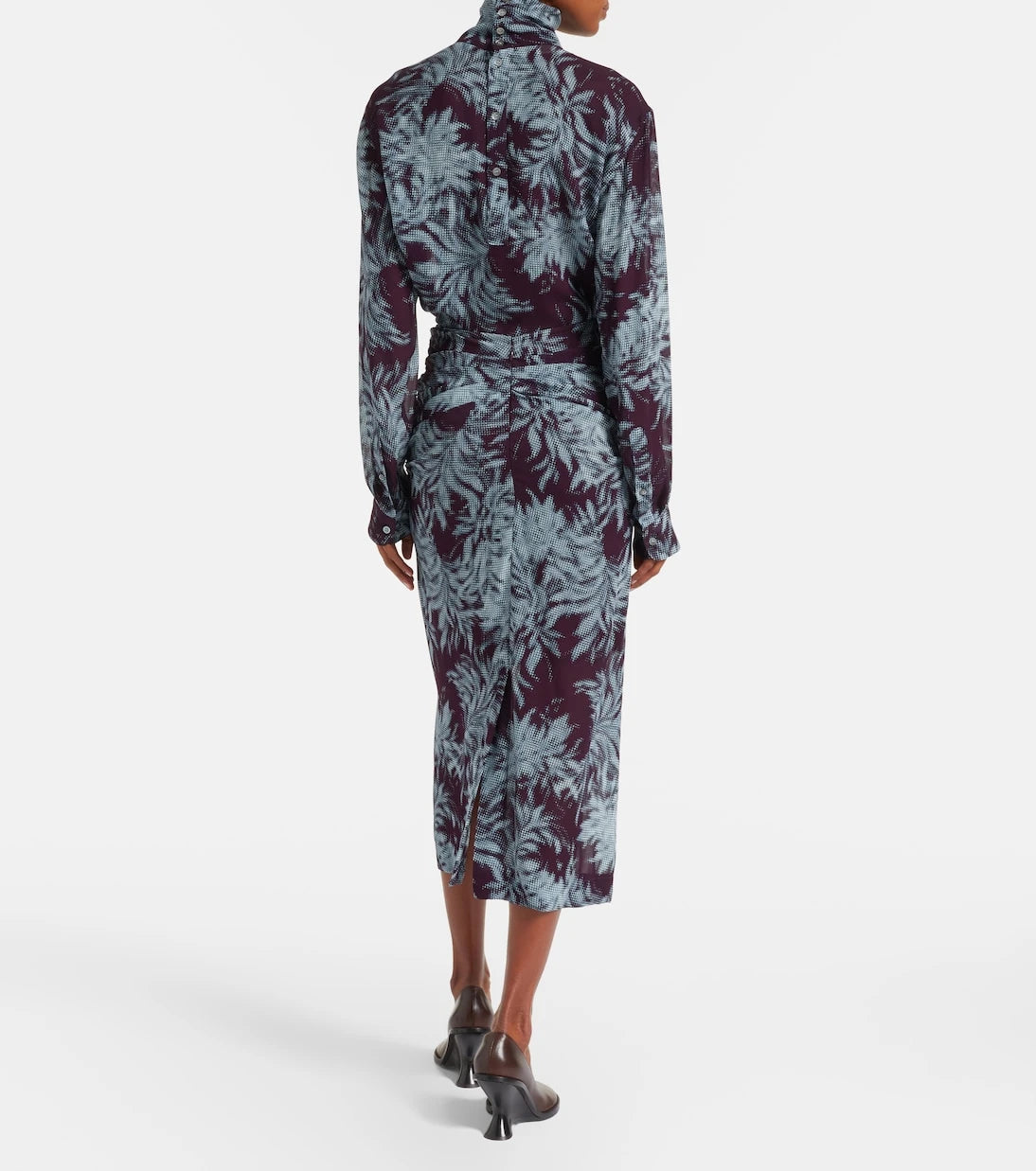 Dries Van Noten - Printed ruched midi skirt