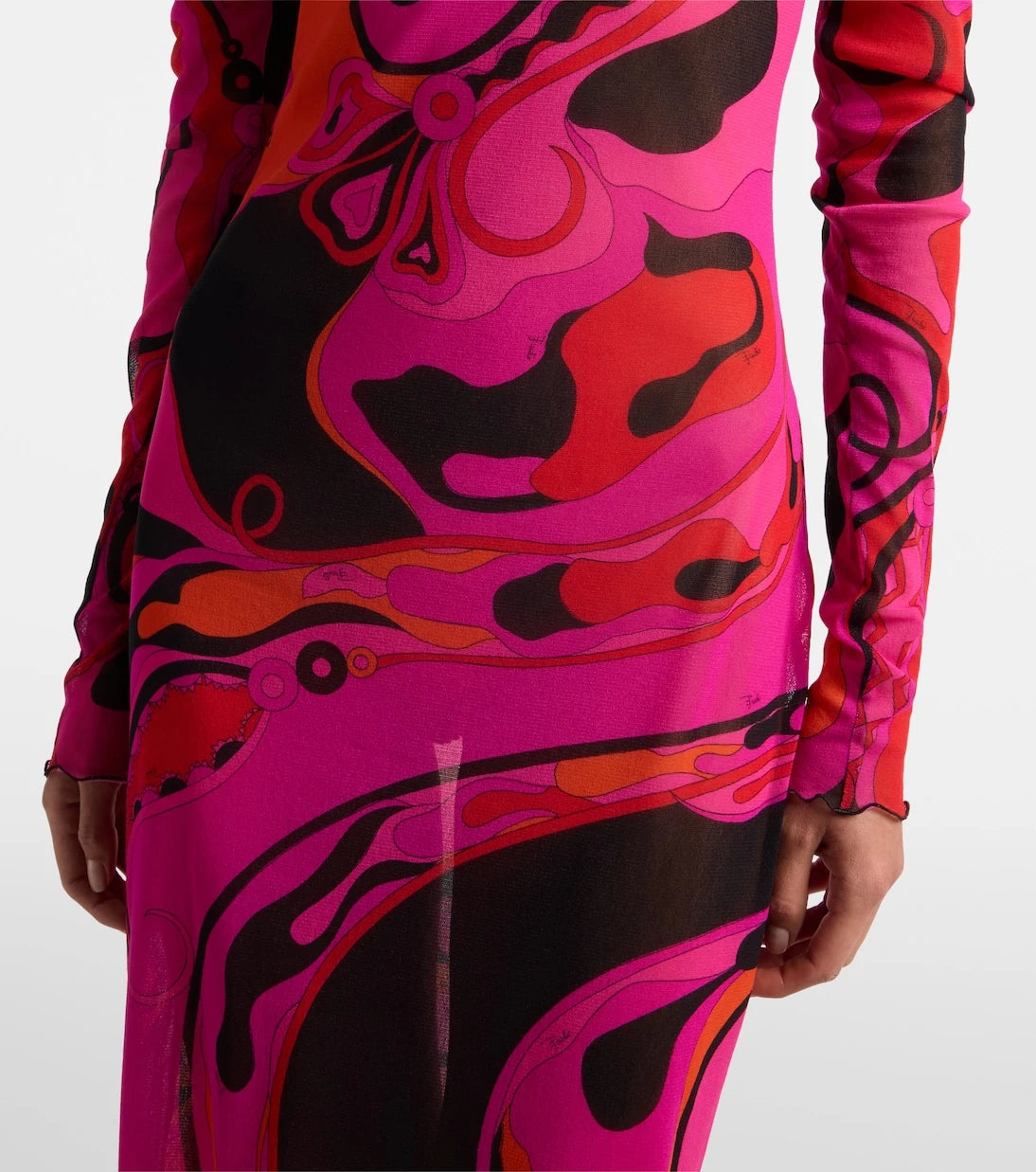 Pucci - Orchidee tulle maxi dress
