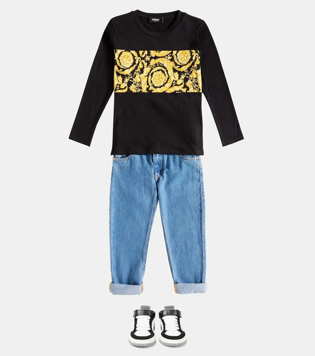 Versace Kids - Logo leather sneakers