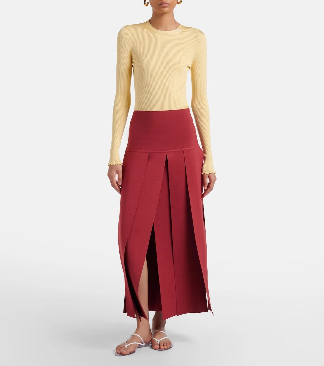 Alaïa - Pleated midi skirt