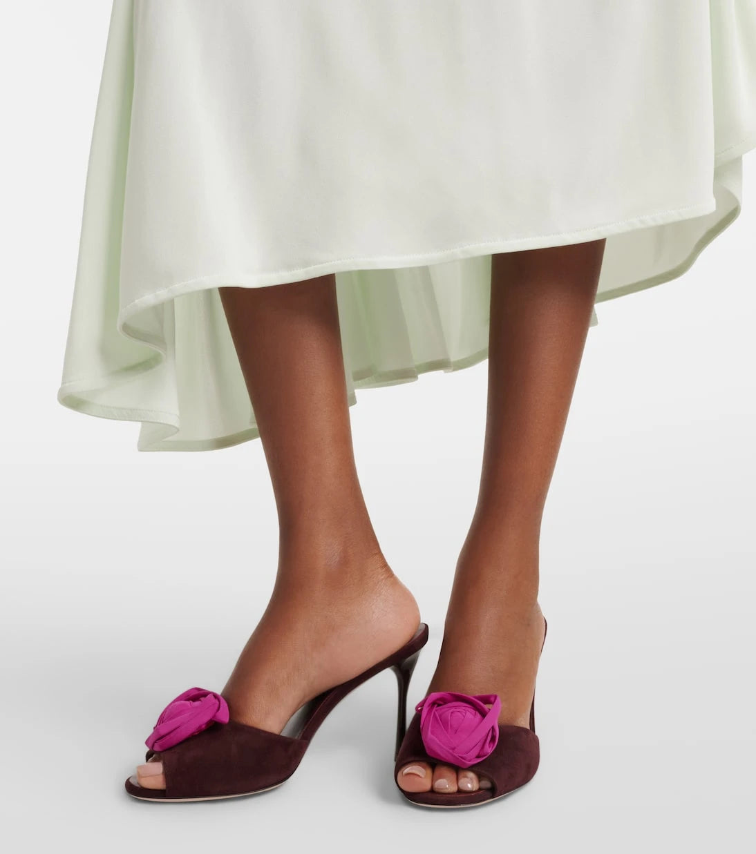 Roger Vivier - Epine Rose suede mules