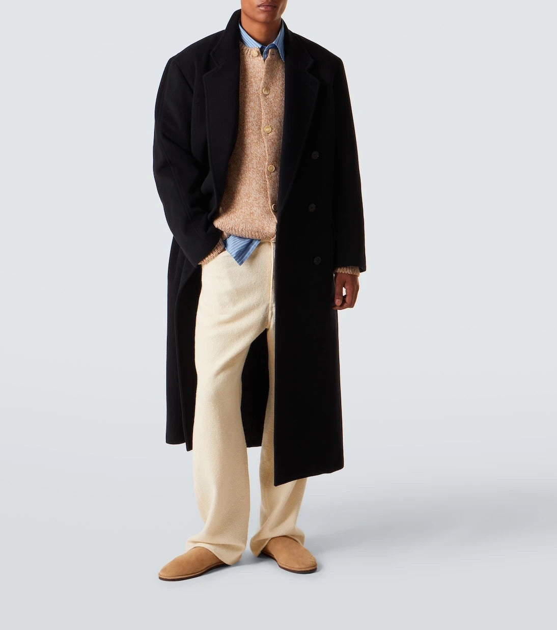 Auralee - Double-breasted wool mosser coat
