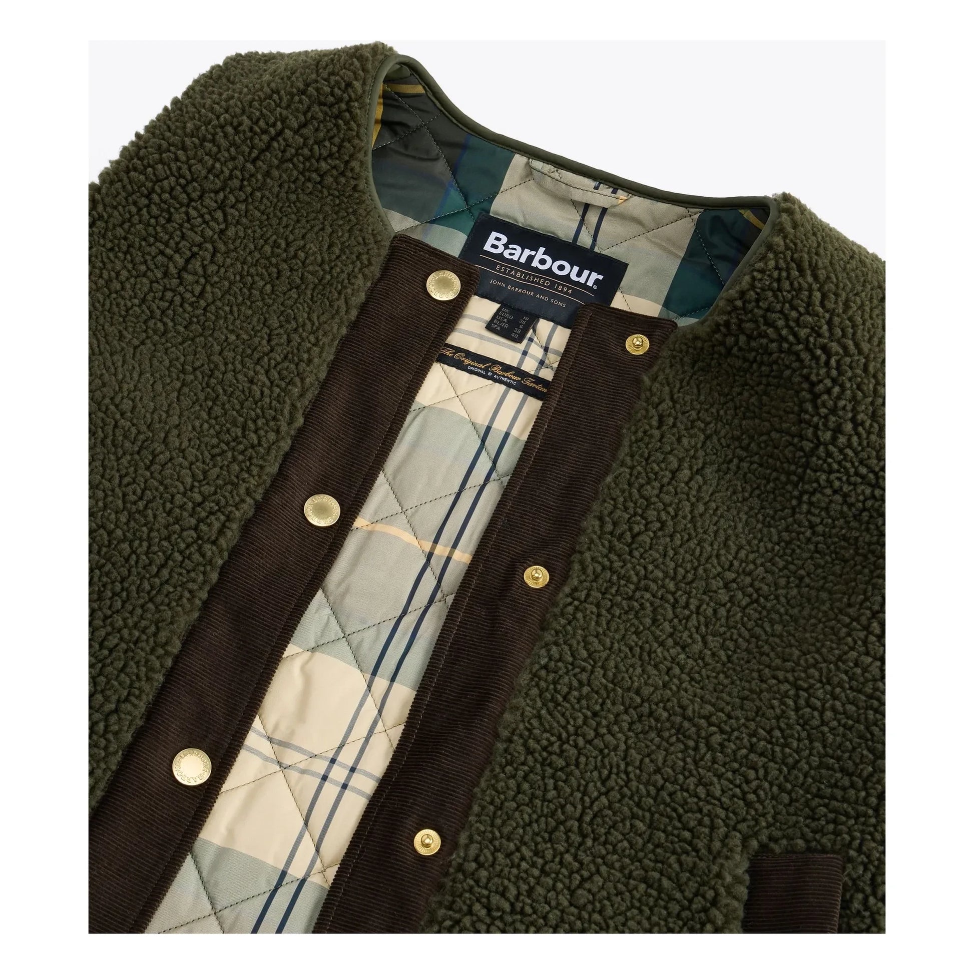 Barbour - Dulsie Shearling Sleeveless Jacket | Olive green