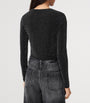 AllSaints Grey Metallic Skylar Crop Top