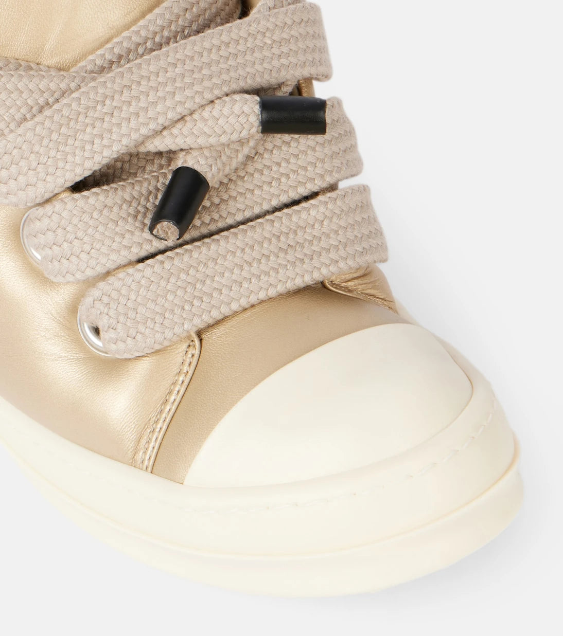Rick Owens - Jumbolace metallic leather sneakers