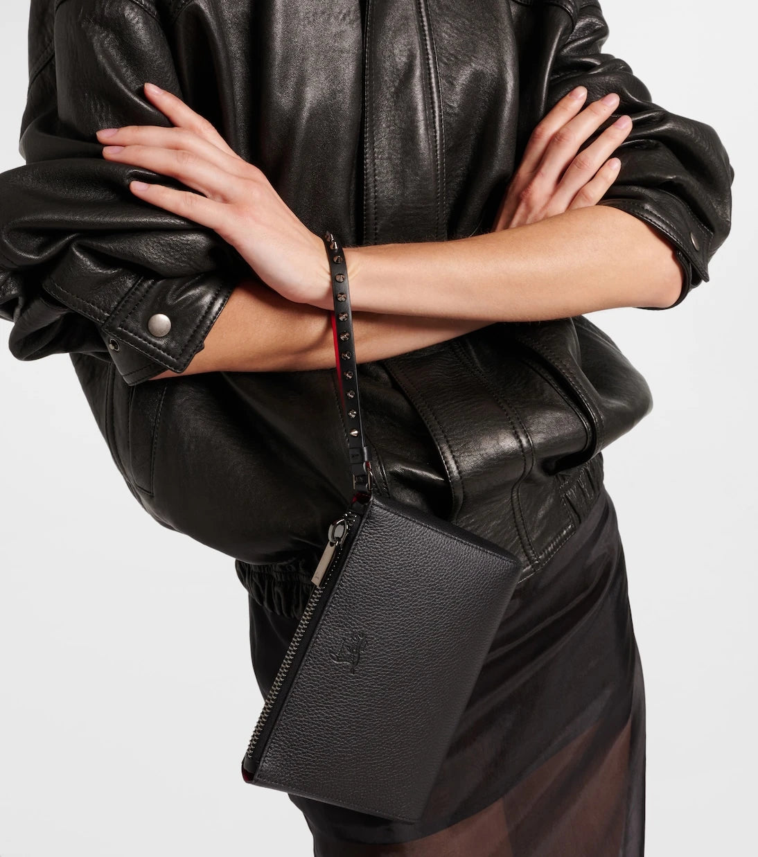 Christian Louboutin - Cabata Mini studded leather pouch