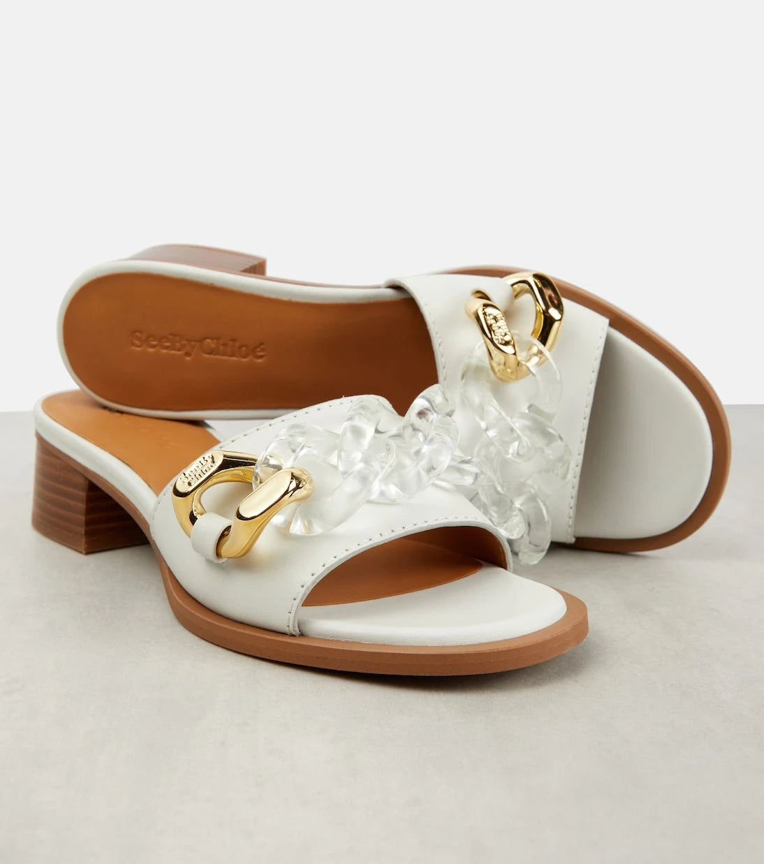 See By Chloé - بغال جلدية مزينة