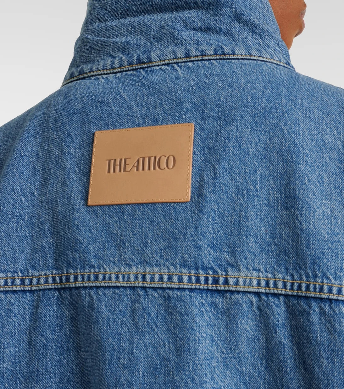 The Attico - Oversized denim bomber jacket