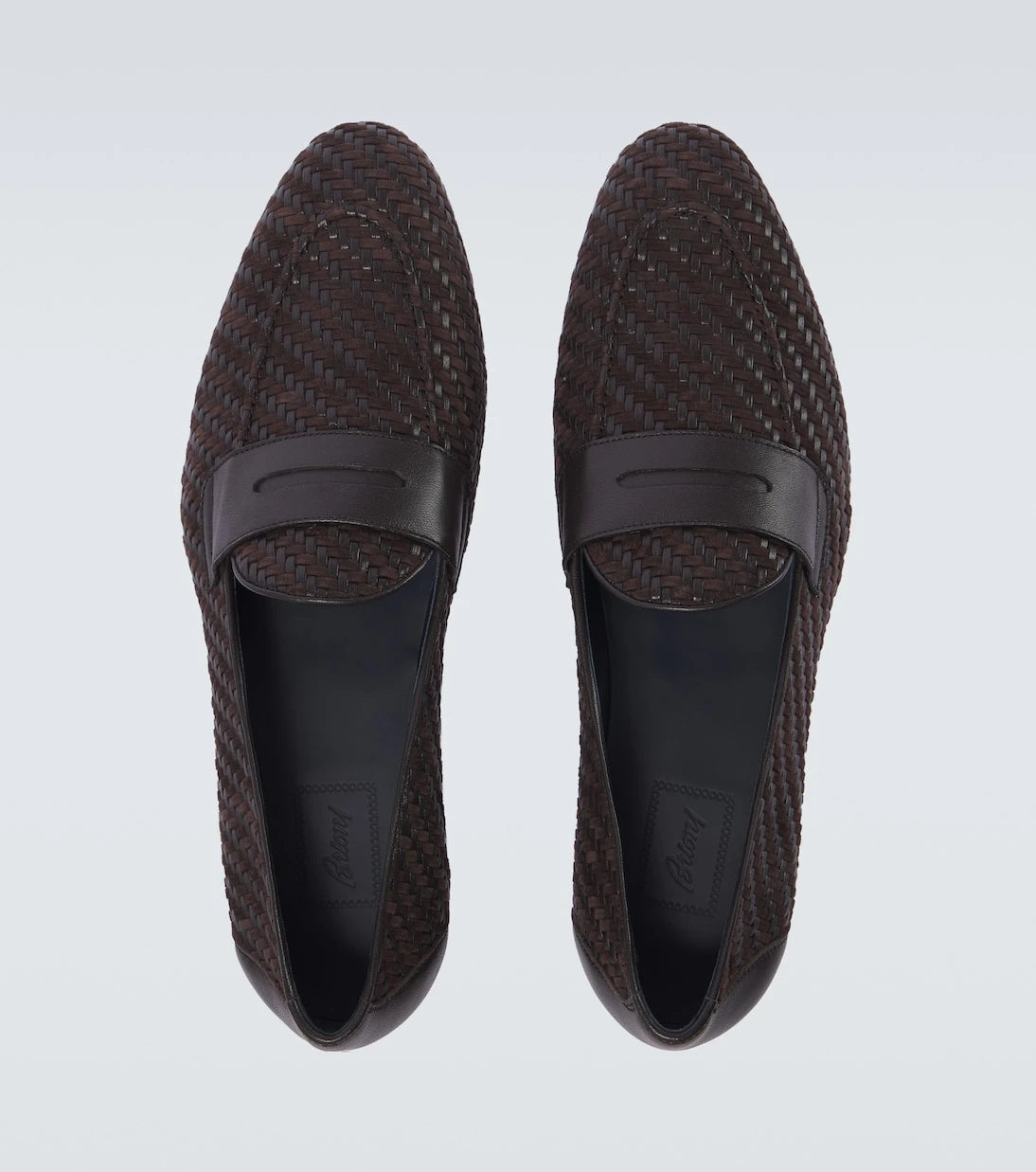 Brioni - Appia leather and suede penny loafers