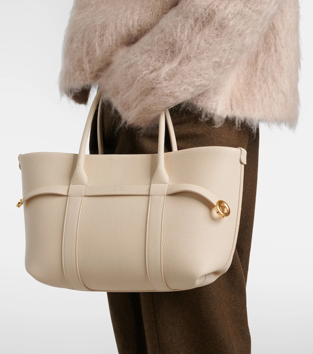 Loro Piana - حقيبة تسوق Ghiera Small من الجلد