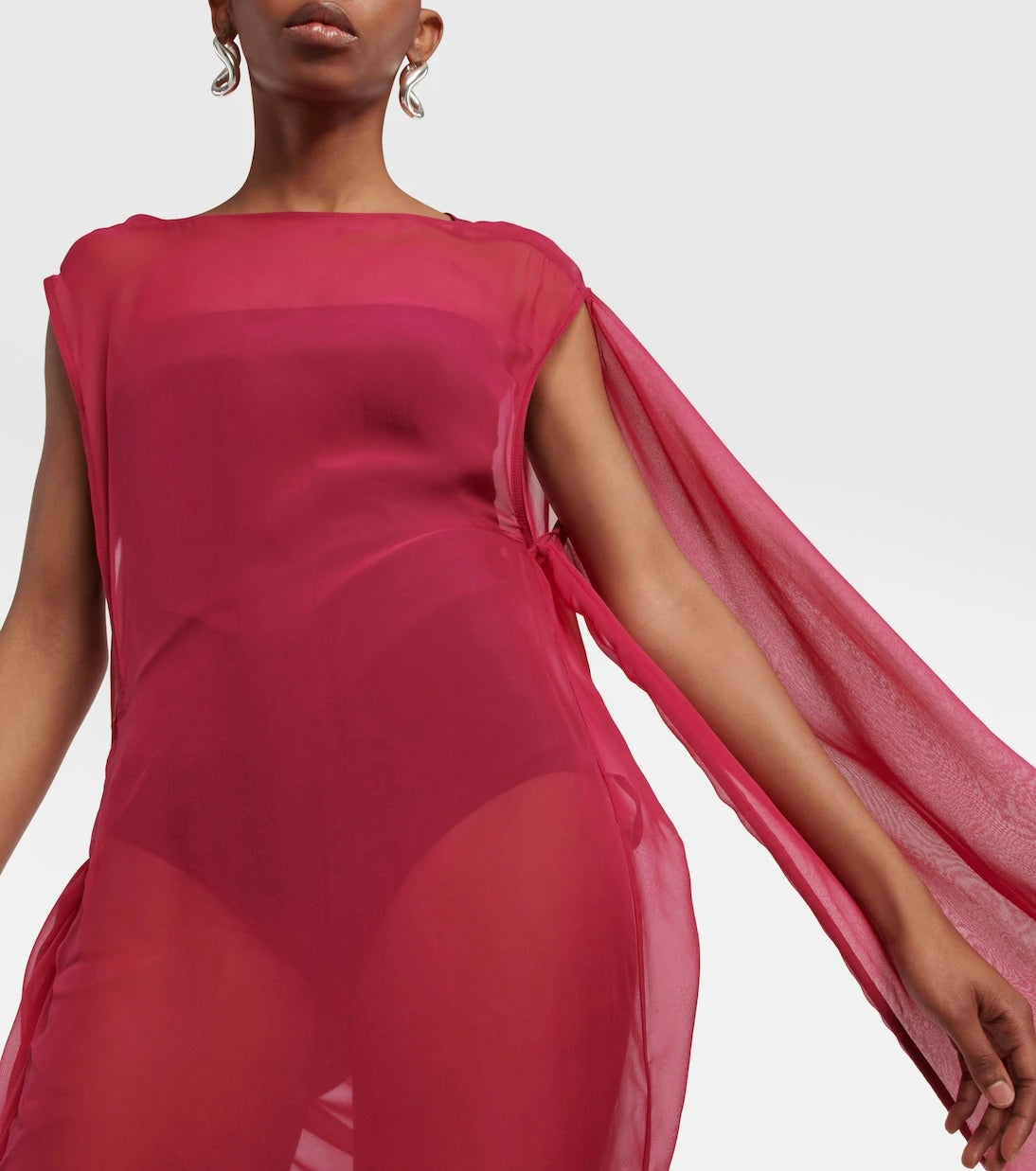 Rick Owens - Abito draped silk maxi dress