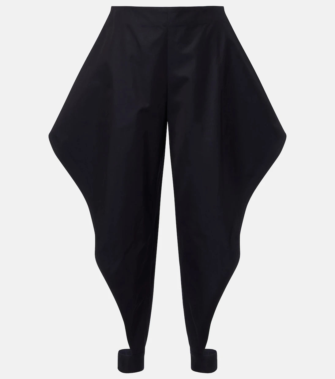 Alaïa - Ruffled cotton gabardine tapered pants