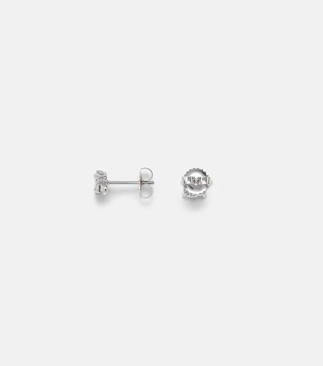 Suzanne Kalan - Classic 18kt white gold stud earrings with diamonds