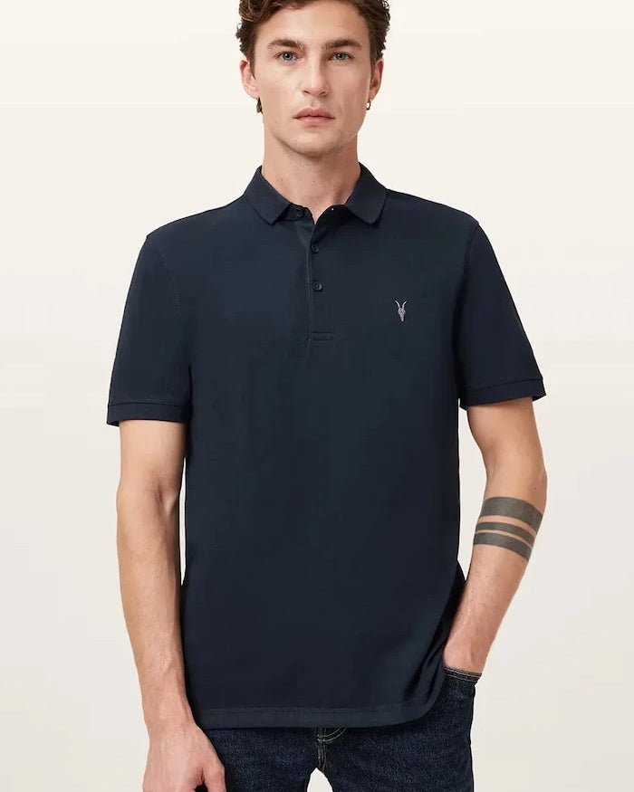 AllSaints erkek pamuklu yakalı tişört