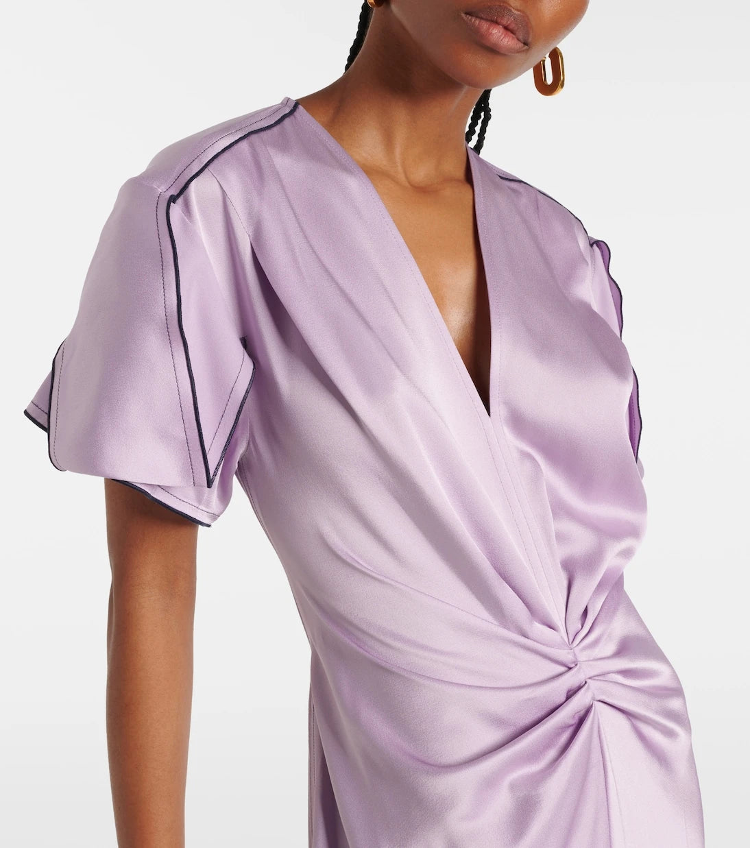 Victoria Beckham - Gathered satin midi dress