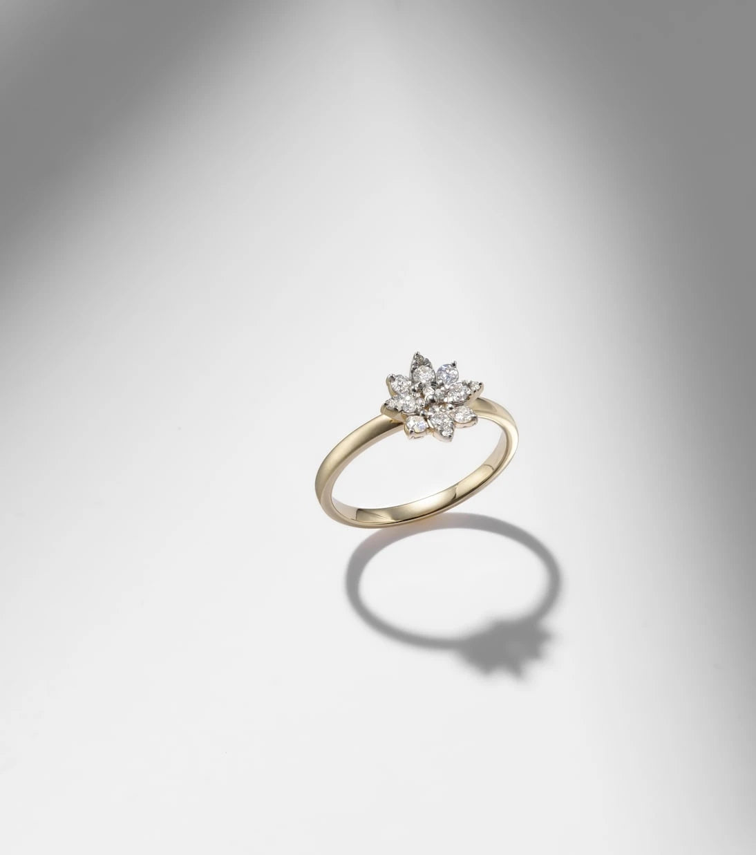 Stone and Strand - Tea Rose 14kt gold ring with diamonds