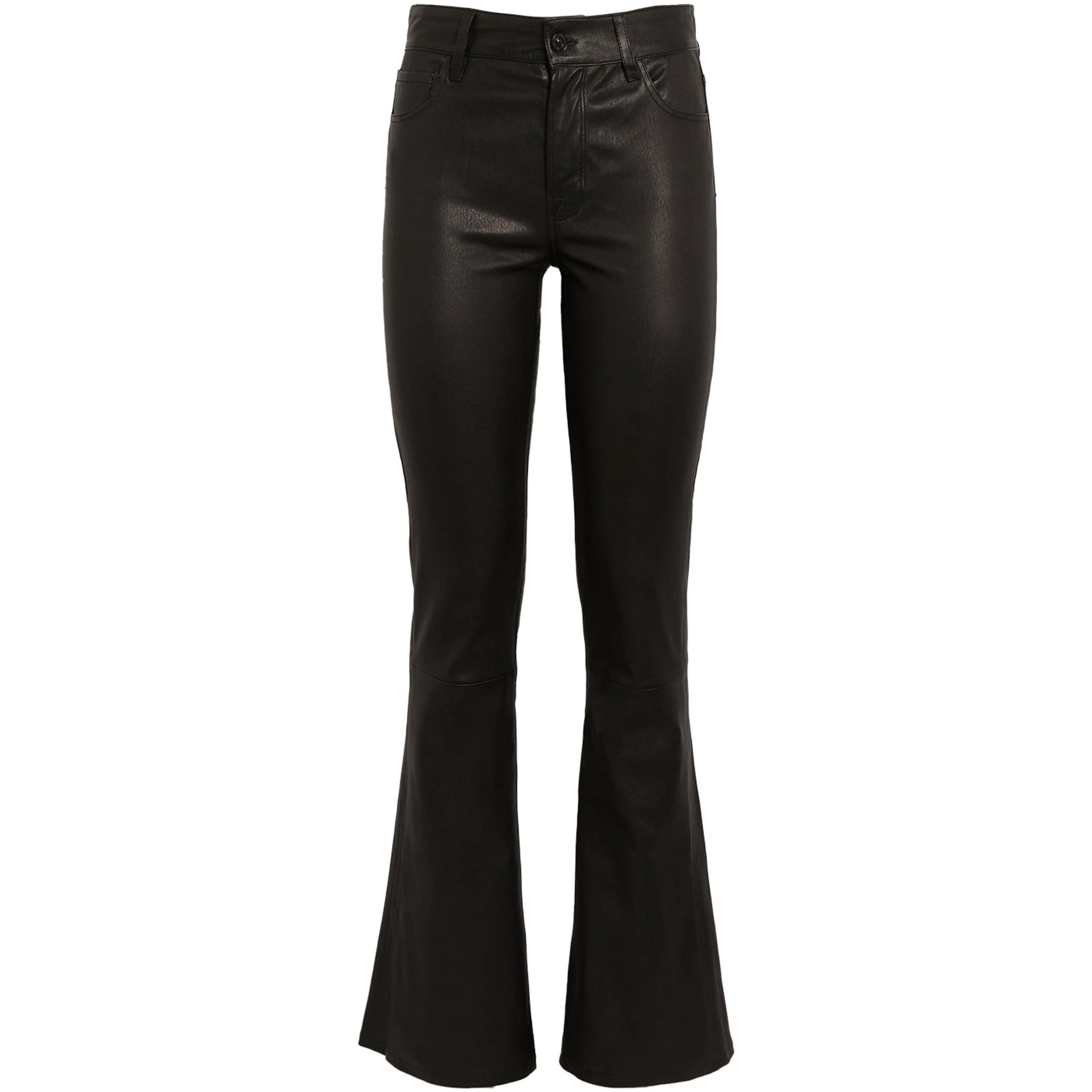 Leather Low-Rise Bootcut Jeans