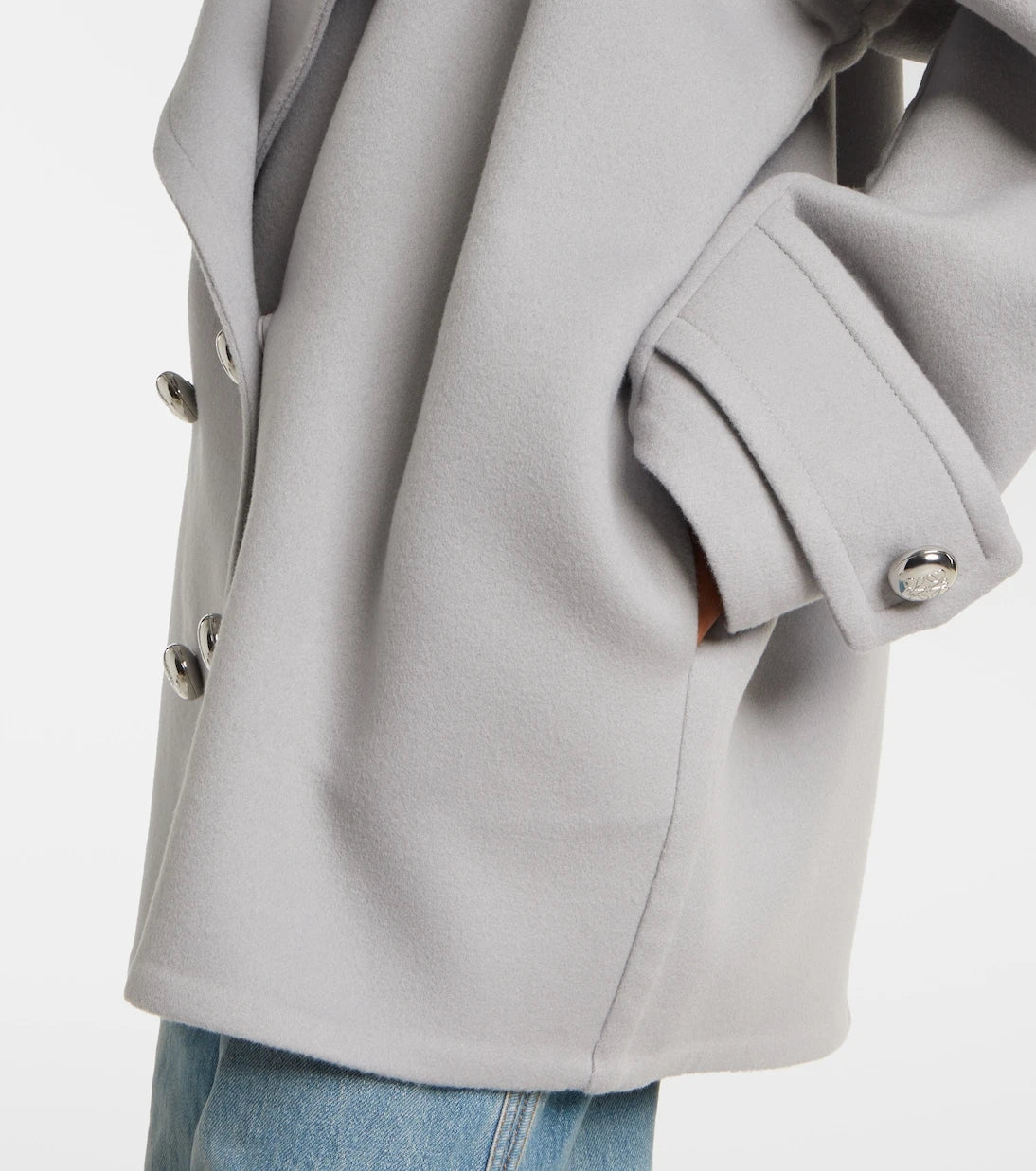 Loewe - Pebble double-breasted wool peacoat