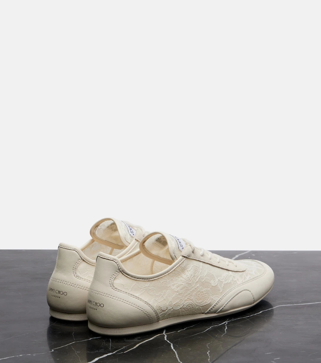 Jimmy Choo - Sunny leather-trimmed lace sneakers
