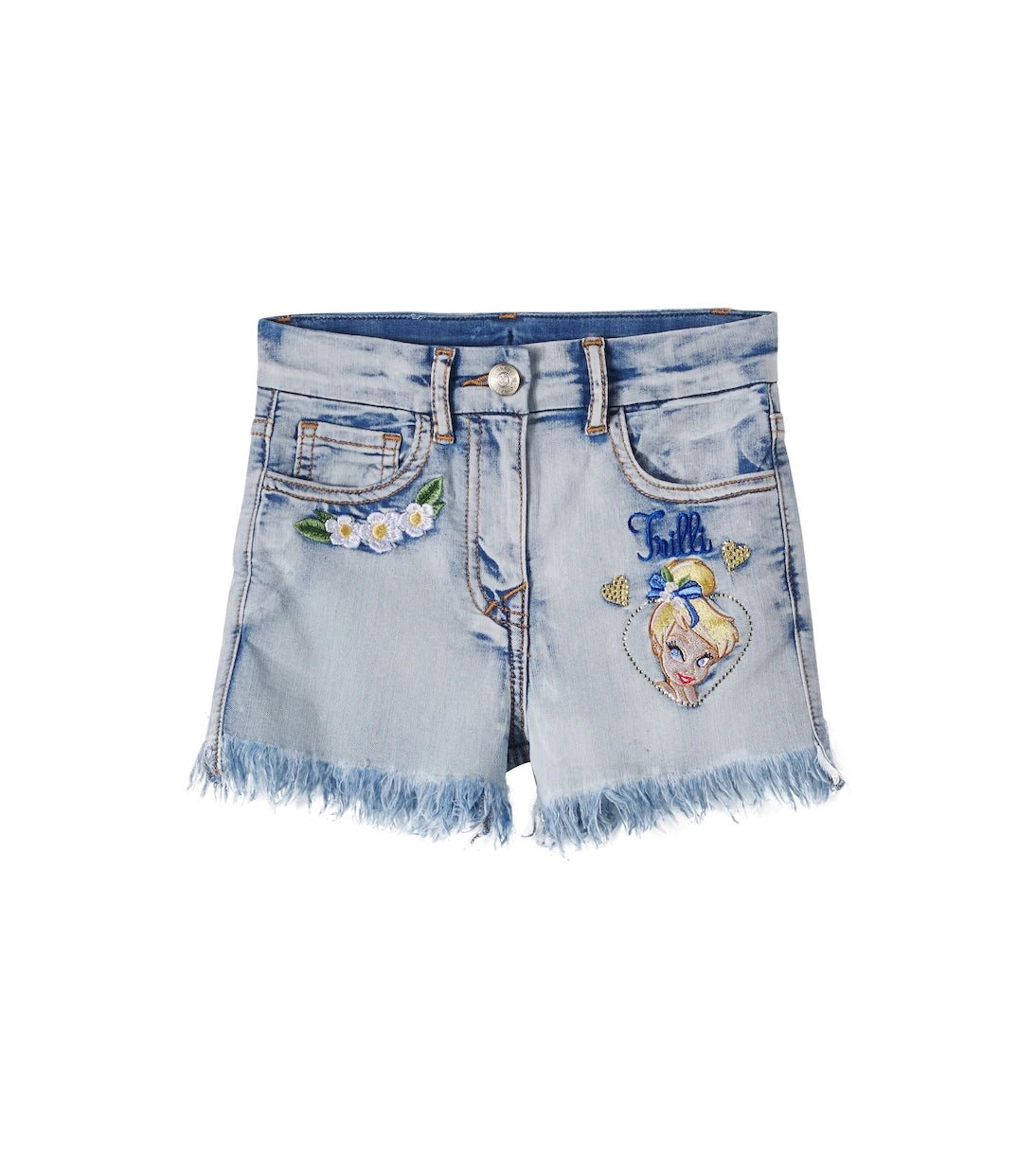 Monnalisa - x Disney® embroidered denim shorts
