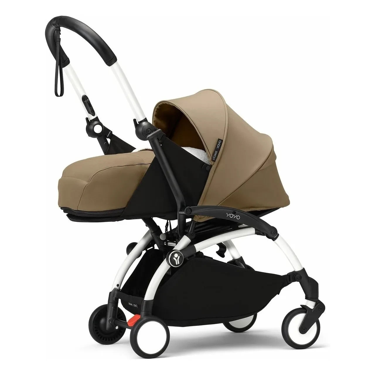 Stokke® - YOYO³ complete stroller 0+ and 6+ White frame | Toffee