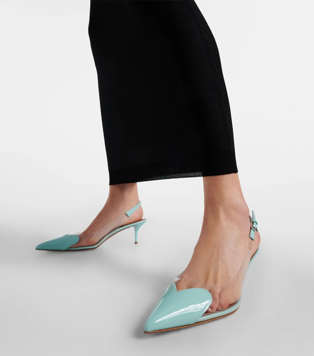 Alaïa - Le Cœur patent leather and PU slingback pumps