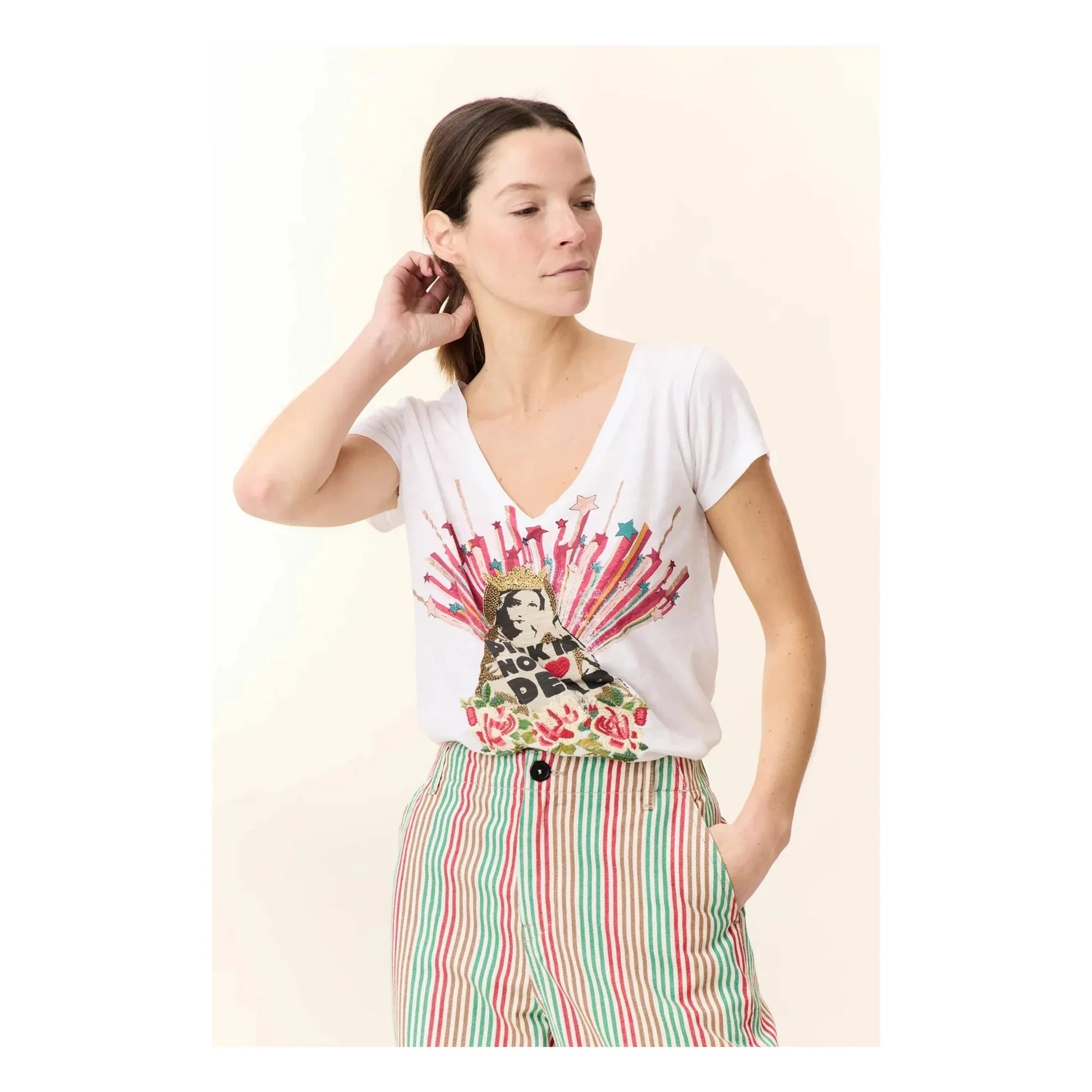 Leon & Harper - Tonton Madone Organic cotton T-shirt | White