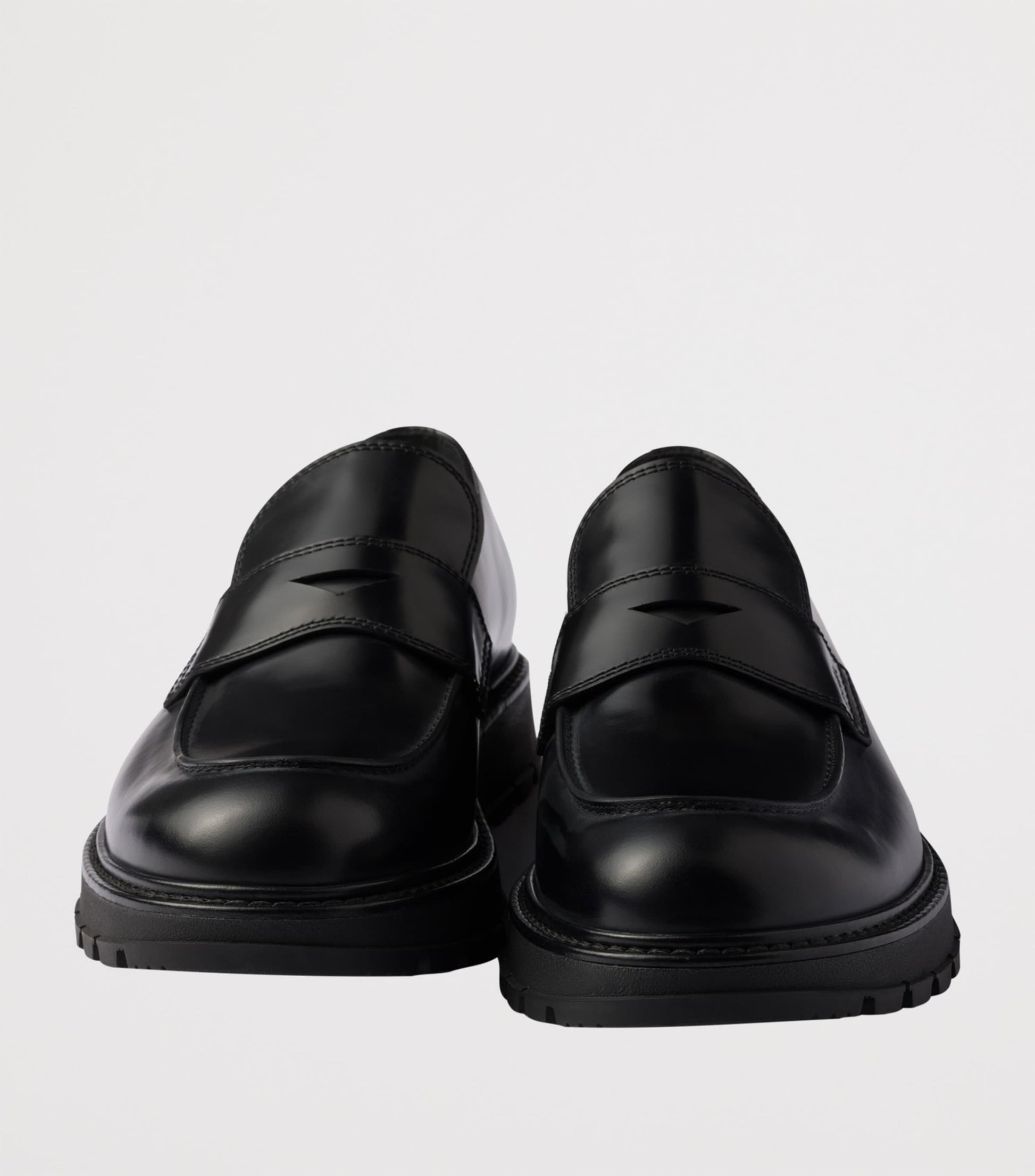 Brushed Leather Flatform Loafers