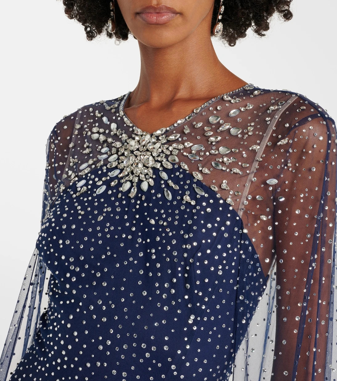 Jenny Packham - Embellished caped Mabel gown