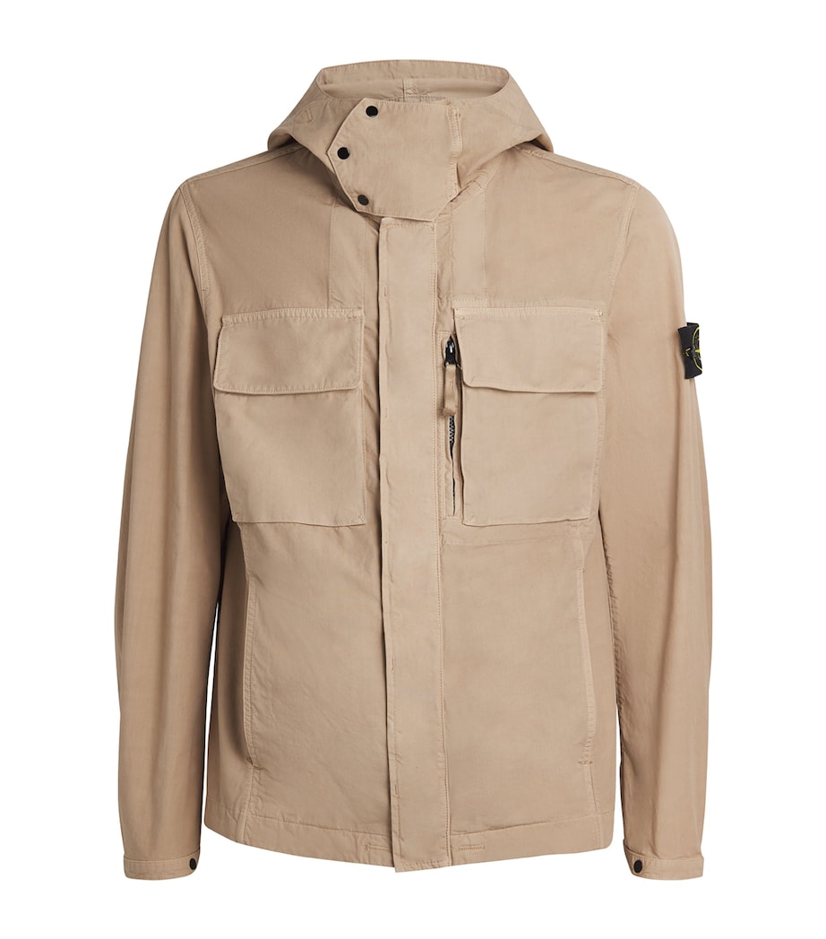 Stone Island Beige Organic Cotton Canvas Hooded Parka